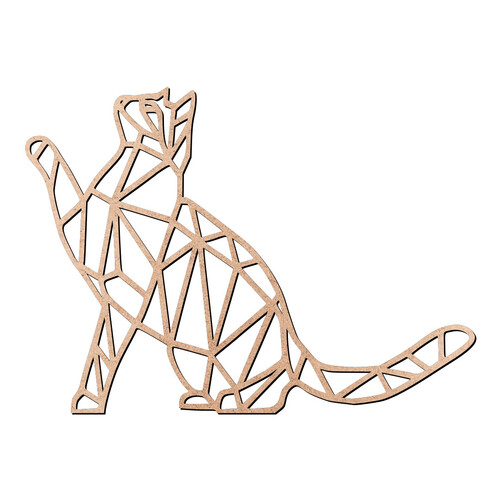 Recorte Gato Geométrico / MDF 3mm