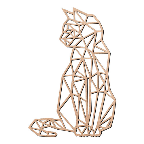 Recorte Gato Geométrico / MDF 3mm