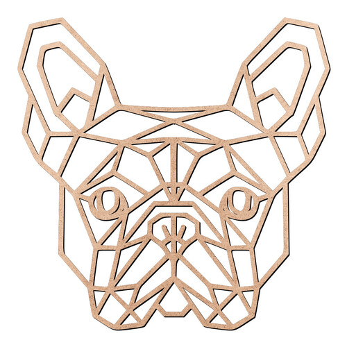 Recorte Bulldog Francês Geométrico / MDF 3mm