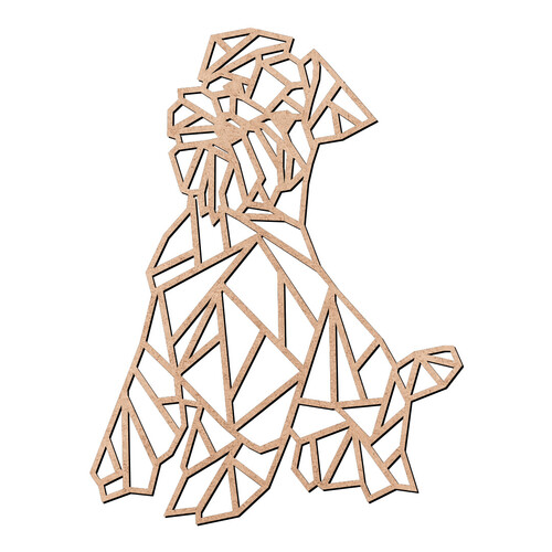 Recorte Terrier Checo Geométrico / MDF 3mm