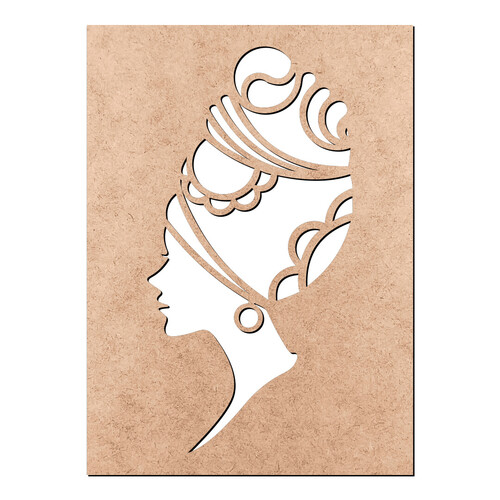 Recorte Quadro Mulher Africana / MDF 3mm