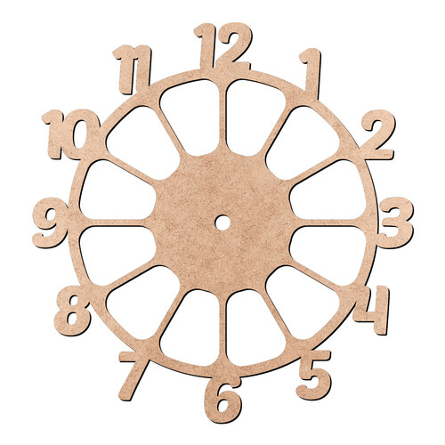 Recorte Relógio Números Ao Redor / MDF 3mm