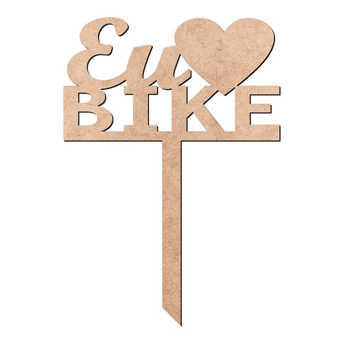 Recorte Enfeite de Cuia Eu Amo Bike / MDF 3mm