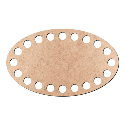 Recorte Base Oval Cesto Fio Malha 6 x 10 cm / MDF 3mm