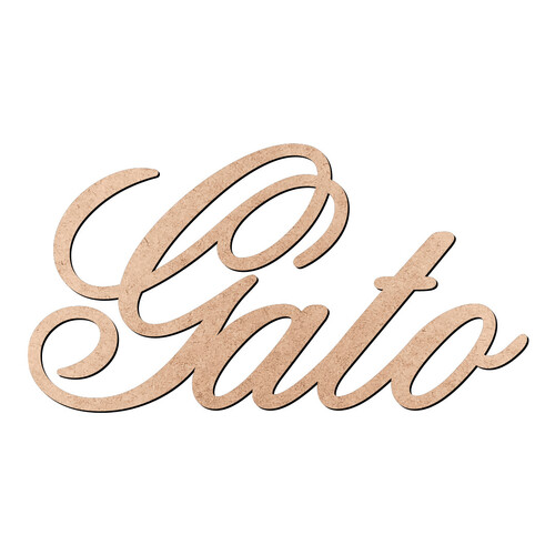 Recorte Gato Old Script / MDF 3mm