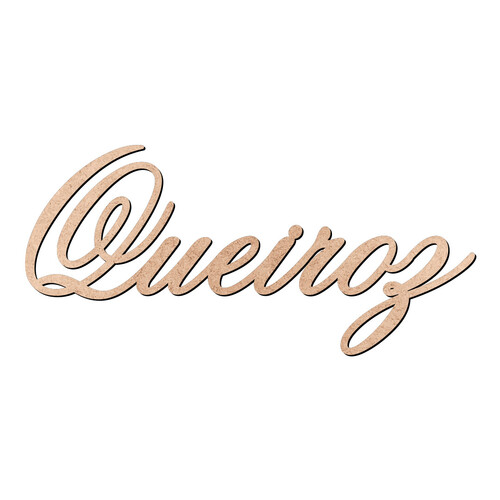 Recorte Queiroz Old Script / MDF 3mm