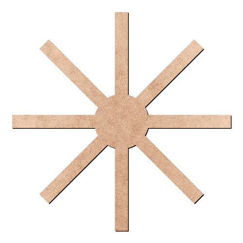 Recorte Base Mandala Lã 10 cm 8 Pontas / MDF 3mm