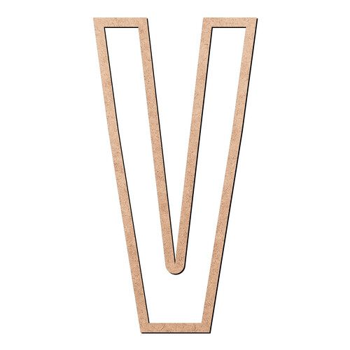 Recorte Letra V Vazada / MDF 3mm