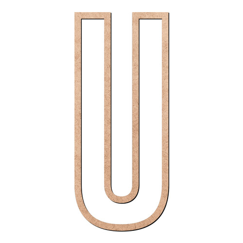 Recorte Letra U Vazada / MDF 3mm