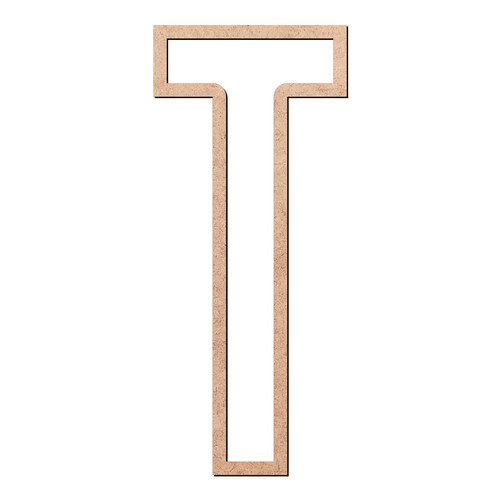 Recorte Letra T Vazada / MDF 3mm