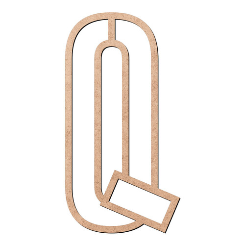 Recorte Letra Q Vazada / MDF 3mm