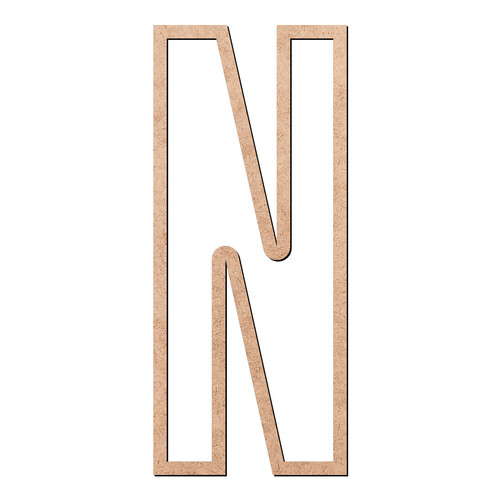 Recorte Letra N Vazada / MDF 3mm