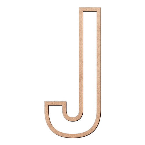 Recorte Letra J Vazada / MDF 3mm