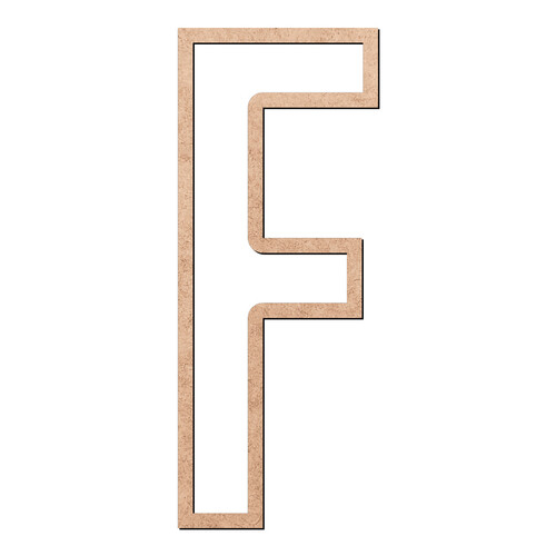 Recorte Letra F Vazada / MDF 3mm
