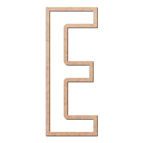 Recorte Letra E Vazada / MDF 3mm