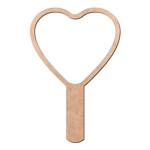 Recorte Moldura Espelho Mão Coração / MDF 3mm