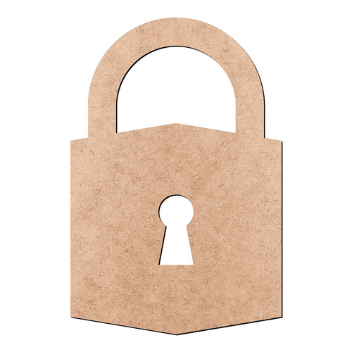 Recorte Cadeado Fechado / MDF 3mm