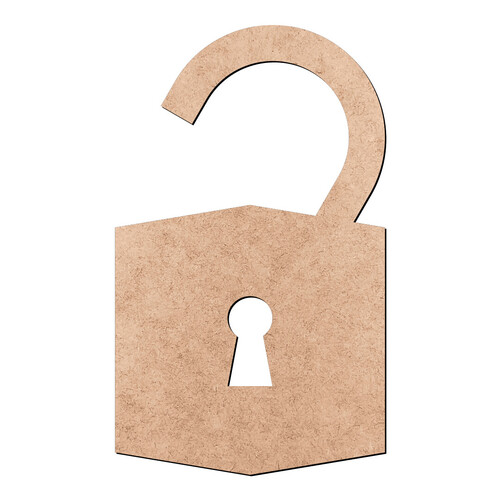 Recorte Cadeado Aberto / MDF 3mm