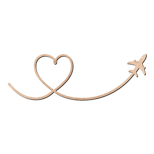 Recorte Avião Rastro Amor / MDF 3mm
