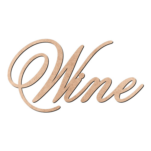 Recorte Wine Old Script / MDF 3mm