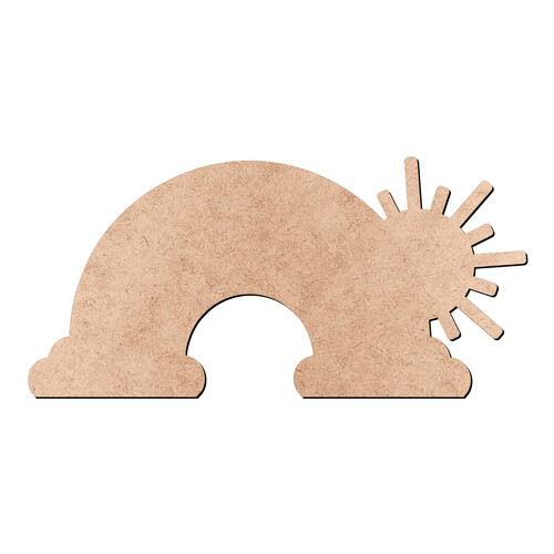 Recorte Fundo Arco-íris Sol / MDF 3mm