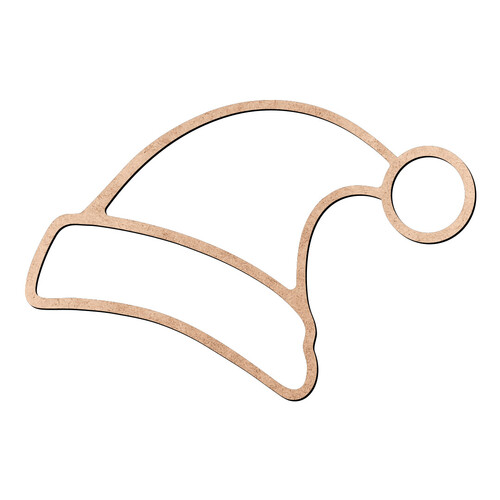 Recorte Gorro Natalino Contorno / MDF 3mm