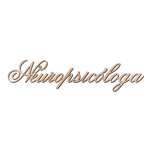 Recorte Neuropsicóloga Old Script / MDF 3mm