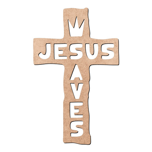 Recorte Cruz Jesus Saves / MDF 3mm