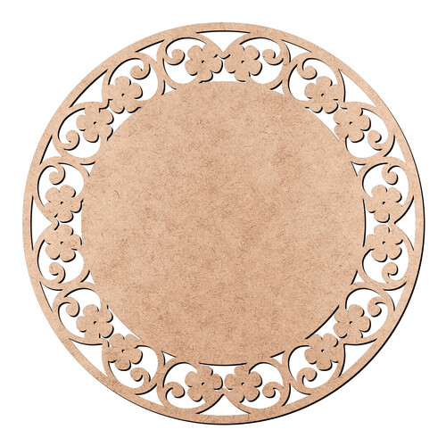 Recorte Placa Floral Arabescos / MDF 3mm