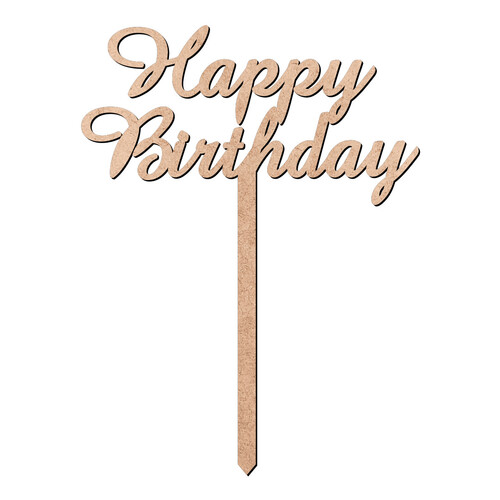 Recorte Topo de Bolo Happy Birthday / MDF 3mm