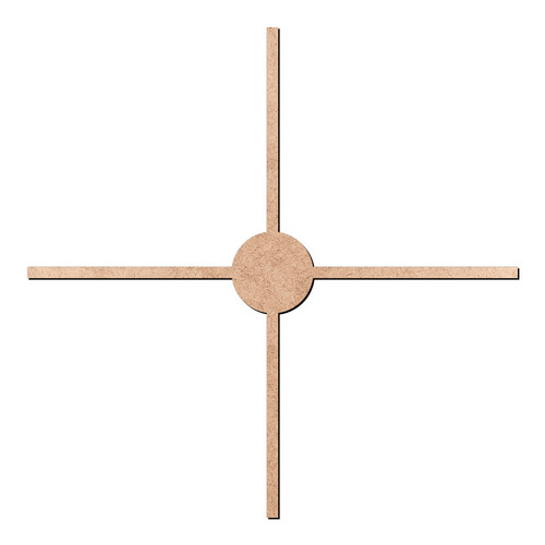 Recorte Base Mandala Lã 30 cm 4 Pontas / MDF 3mm