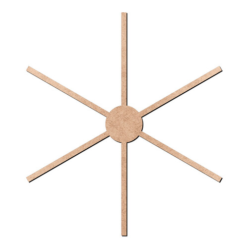 Recorte Base Mandala Lã 30 cm 6 Pontas / MDF 3mm