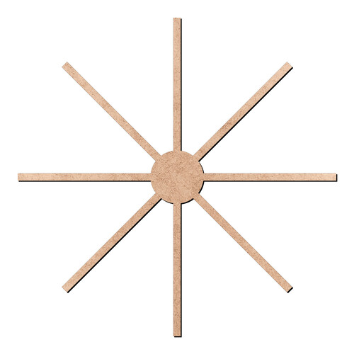 Recorte Base Mandala Lã 30 cm 8 Pontas / MDF 3mm