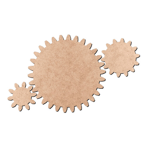 Recorte Kit 3 Engrenagens Lisas / MDF 3mm