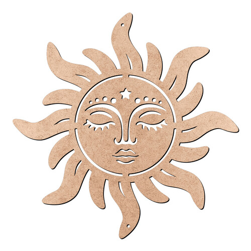 Recorte Sol Rosto Furinhos / MDF 3mm