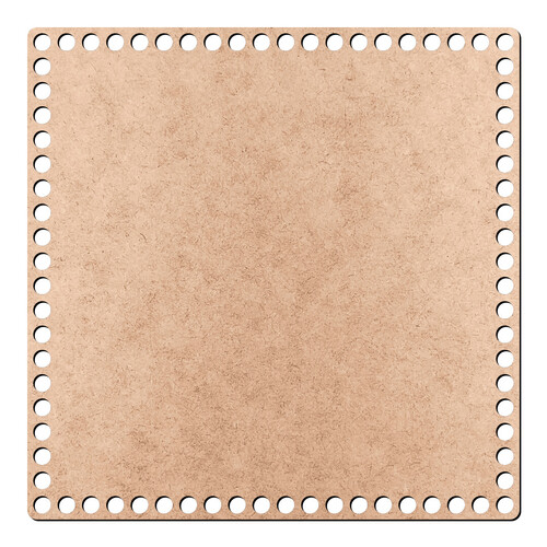 Recorte Base Quadrada Cesto Crochê 25 cm / MDF 3mm
