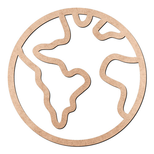 Recorte Planeta Terra Vazado / MDF 3mm