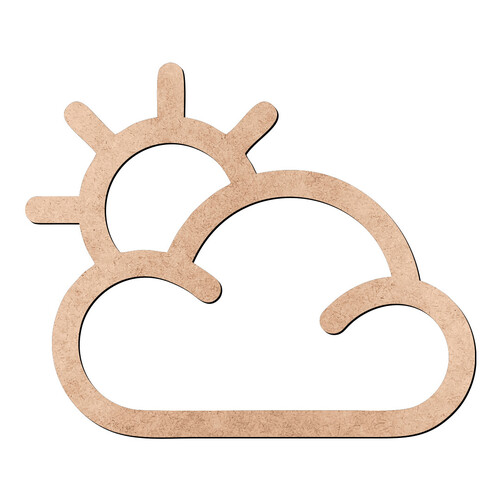 Recorte Sol e Nuvem / MDF 3mm