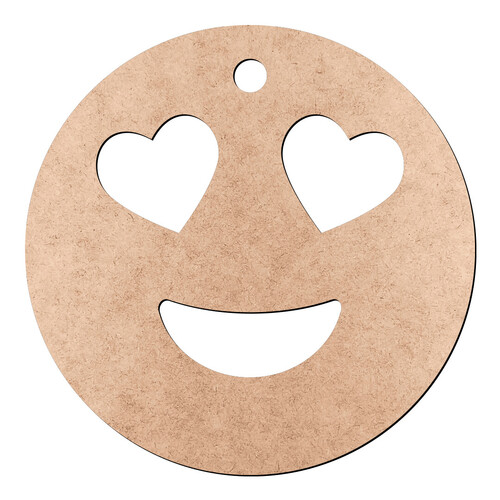 Recorte Chaveiro Emoticon Corações / MDF 3mm