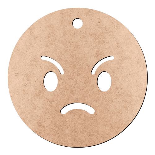 Recorte Chaveiro Emoticon Bravo / MDF 3mm