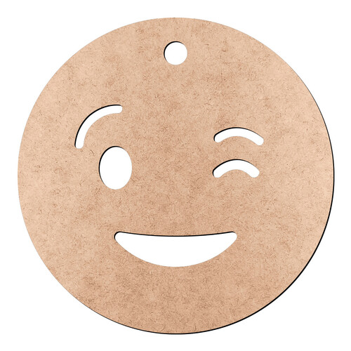 Recorte Chaveiro Emoticon Piscando / MDF 3mm