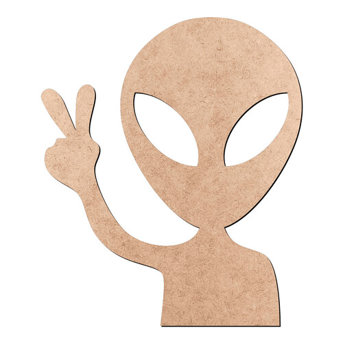 Recorte Extraterrestre Paz e Amor / MDF 3mm