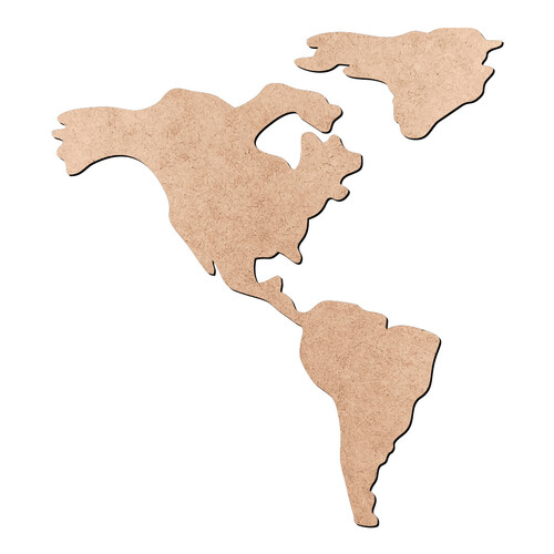 Recorte Mapa América Groenlândia Simp / MDF 3mm