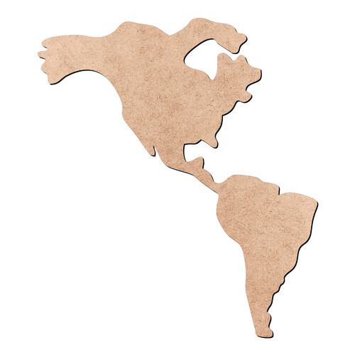 Recorte Mapa América Sem Groenlândia / MDF 3mm