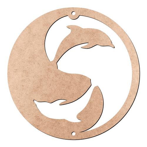 Recorte Yin Yang Golfinhos Furinhos / MDF 3mm