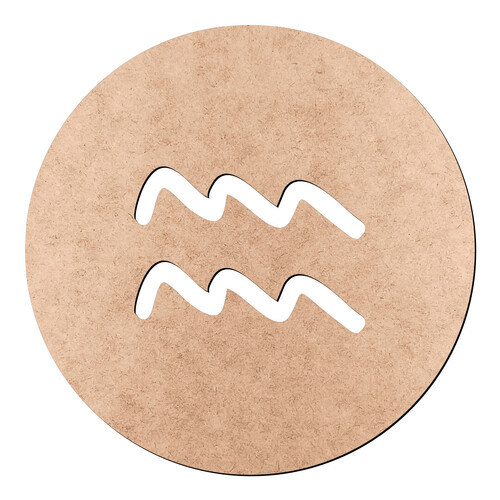 Recorte Signo Aquário Vazado / MDF 3mm