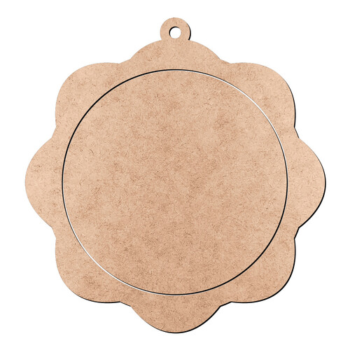 Recorte Pingente Mini Bastidor Flor 10 cm / MDF 3mm