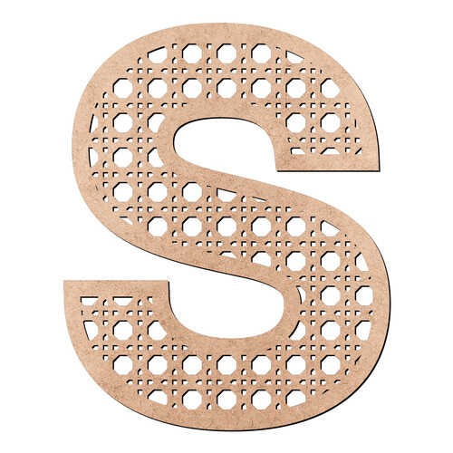 Recorte Fundo Letra S Est Palha Indiana / MDF 3mm