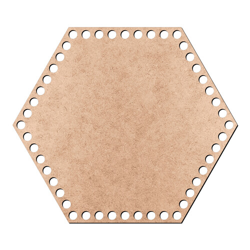 Recorte Base Cesto Hexagonal 20 cm / MDF 3mm