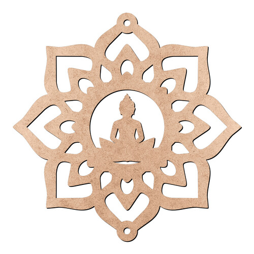 Recorte Mandala Flor Buda Furos / MDF 3mm